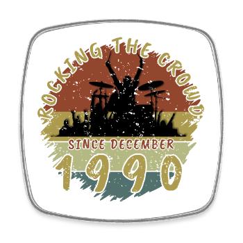 35th Birthday Rocking the crowd DRM 12/1990 - Square fridge magnet - white - Front
