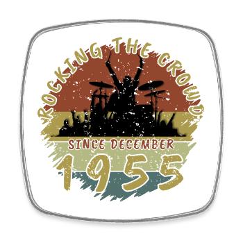 70th Birthday Rocking the crowd DRM 12/1955 - Square fridge magnet - white - Front