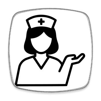 Nurse Icon | Care with heart - Square fridge magnet - white - Front