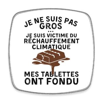 Victime Réchauffement climatique Cadeau Papa drole - Magnet carré - blanc - Devant