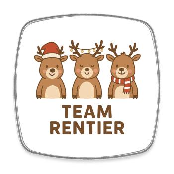 Team Rentier - Viereckiger Kühlschrankmagnet - Weiß - Vorne
