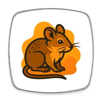 Maus im Sonnenhintergrund - Viereckiger Kühlschrankmagnet - Weiß - Vorne