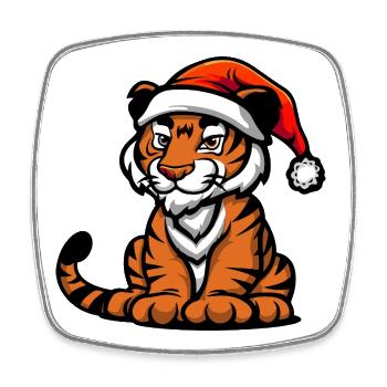 Noël du tigre - Magnet carré - blanc - Devant