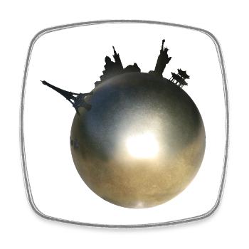 Pétanque World - The World Pétanque - Square fridge magnet - white - Front