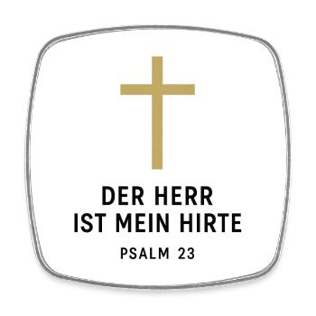 Der Herr ist mein Hirte Psalm 23 - Viereckiger Kühlschrankmagnet - Weiß - Vorne