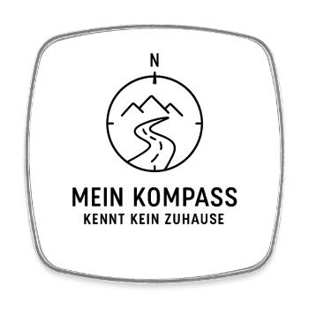 Mein Kompass kennt kein Zuhause – Vanlife - Viereckiger Kühlschrankmagnet - Weiß - Vorne