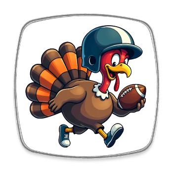 Thanksgiving Football Truthahn - Viereckiger Kühlschrankmagnet - Weiß - Vorne