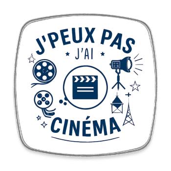 J'peux pas j'ai cinéma - Magnet carré - blanc - Devant