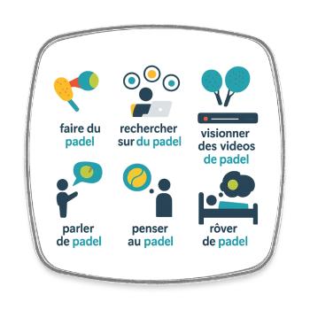 Playful Graphic Padel - Square fridge magnet - white - Front