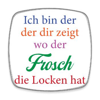 Frosch und seine Locken Farbtypografie - Viereckiger Kühlschrankmagnet - Weiß - Vorne