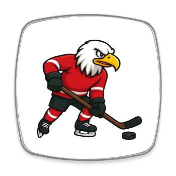 Eagle Hockey Mascot - Square fridge magnet - white - Front