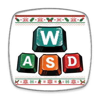 WASD Christmas Funny Gaming Gift Kids - Square fridge magnet - white - Front