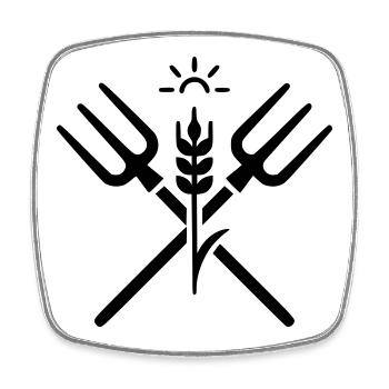 Agriculture Farmer Pitchfork Logo - Square fridge magnet - white - Front