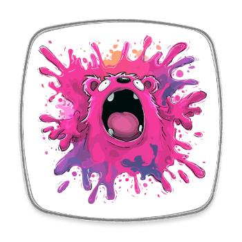 Color Explosion Monster - Square fridge magnet - white - Front