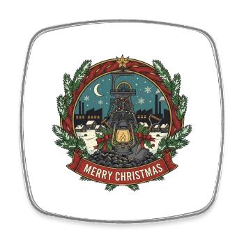 Lantern Shimmer Winter Wonderland - Square fridge magnet - white - Front