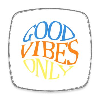 Good-Vibes-Only - Viereckiger Kühlschrankmagnet - Weiß - Vorne