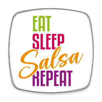Eat Sleep Salsa Repeat – Salsa Outfit  - Viereckiger Kühlschrankmagnet - Weiß - Vorne