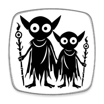 Goblin Orc Fantasy - Square fridge magnet - white - Front