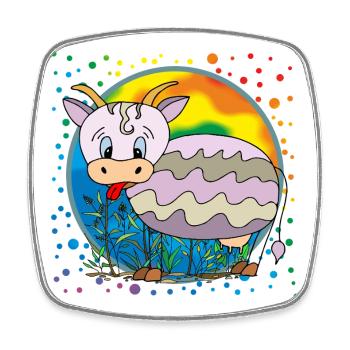 Cow - Square fridge magnet - white - Front