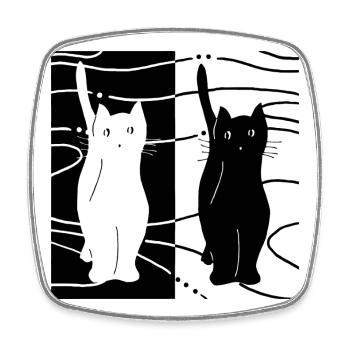 Cats - Square fridge magnet - white - Front