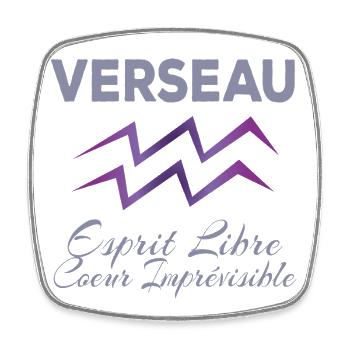 Verseau - Magnet carré - blanc - Devant