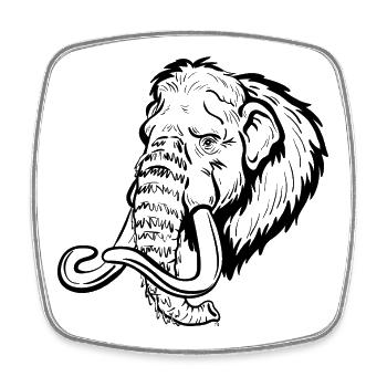 Mammoth - Square fridge magnet - white - Front