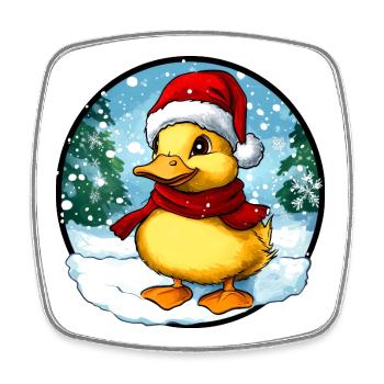 Santa Claus Duckling - Square fridge magnet - white - Front