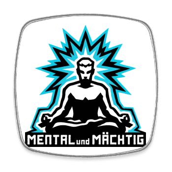 Mental und Mächtig man - Square fridge magnet - white - Front