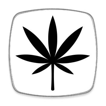 Cannabis / Marijuana / Hemp Leaf (Black) - Square fridge magnet - white - Front