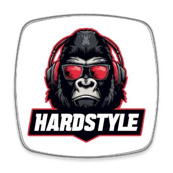 Hardstyle Gorilla – Music Design with Headphones - Square fridge magnet - white - Front