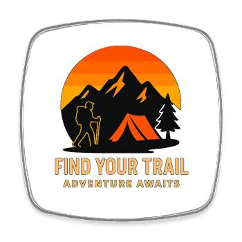 Finden Sie Ihren Weg – Sunset Mountain Wanderung - Viereckiger Kühlschrankmagnet - Weiß - Vorne