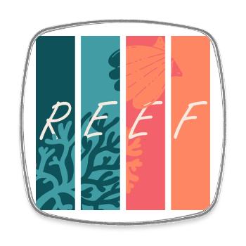 Reef Vibes - Square fridge magnet - white - Front