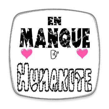 Lacking humanity - Square fridge magnet - white - Front