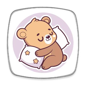 Ourson Doux Rêverie - Square fridge magnet - white - Front