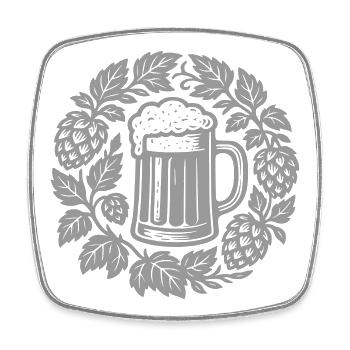 Bier kranz - Square fridge magnet - white - Front