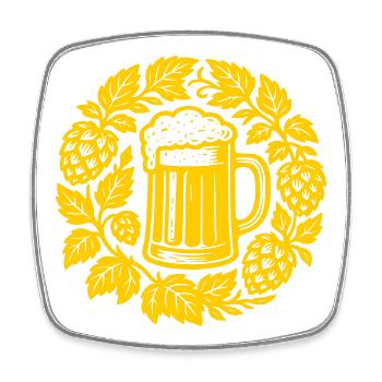 Bier kranz - Square fridge magnet - white - Front