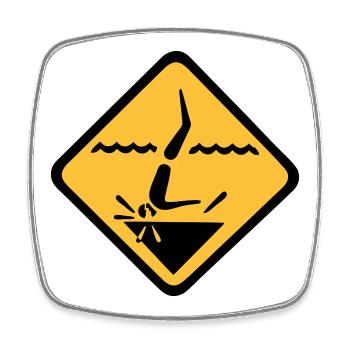 Diving Sign Graphic - Square fridge magnet - white - Front