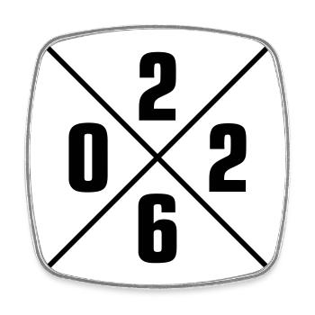 2026 - Magnet carré - blanc - Devant