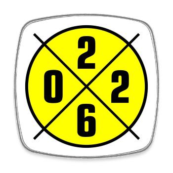 2026 Jahr Kreis - Viereckiger Kühlschrankmagnet - Weiß - Vorne