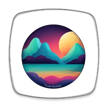 Mountain Sunset Lake - Square fridge magnet - white - Front