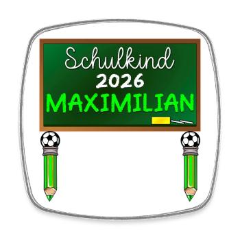 SCHOOL CHILD 2026 MAXIMILIAN PRIMARY SCHOOL FOOTBALL - Square fridge magnet - white - Front
