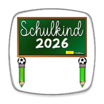 School enrollment school child 2026 start of school football - Square fridge magnet - white - Front