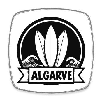Algarve Surfers Surf Planches de surf et vagues - Magnet carré - blanc - Devant