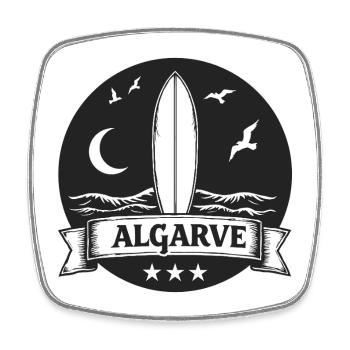 Algarve Surfers Surf Planches de surf et vagues - Magnet carré - blanc - Devant