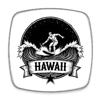 Hawaii Surfer Surfer on Pacific Wave - Square fridge magnet - white - Front