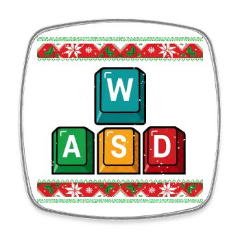 WASD Gamer Funny Gift for Gamers - Square fridge magnet - white - Front