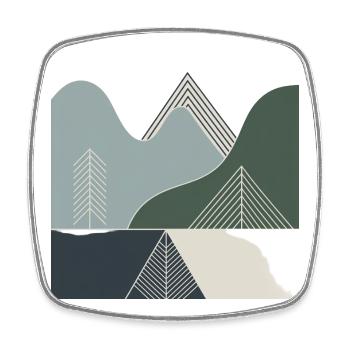 Geometric mountain landscapes - Square fridge magnet - white - Front