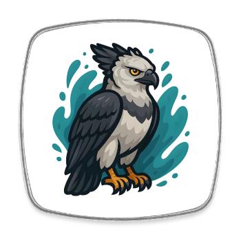 Harpyienadler mit türkisfarbenem Spray - Viereckiger Kühlschrankmagnet - Weiß - Vorne