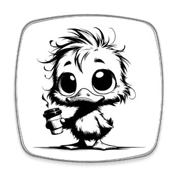 Duck in Survival Mode Caffeine Coma Mug - Square fridge magnet - white - Front