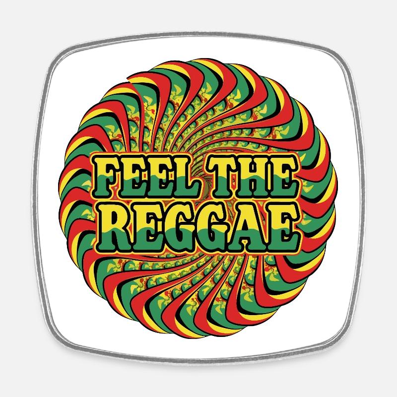 Feel the Reggae Psychedelic Kreis - Viereckiger Kühlschrankmagnet - Weiß